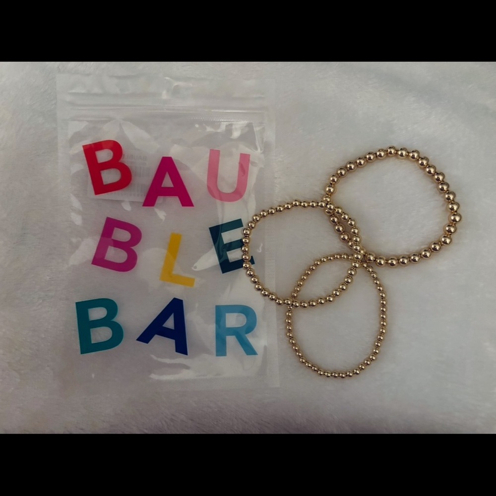 BaubleBar Gold Beaded Bracelets